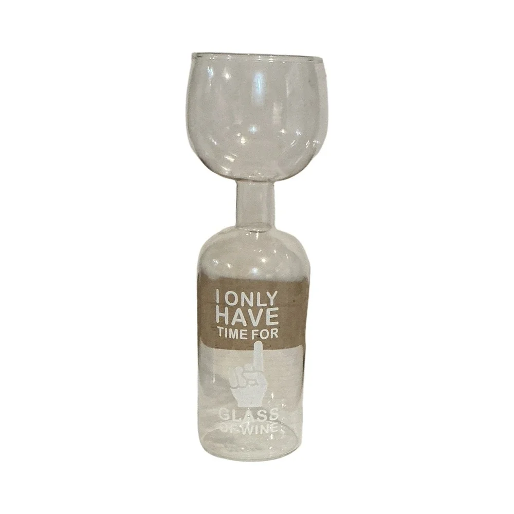 BigMouth Inc Original Wine Bottle Glass I Only Have Time For 1 Glass of Wine 750